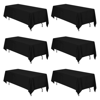 BRILLMAX 6 Pack White Tablecloths 60x126 Inch for 8ft Rectangle Tables