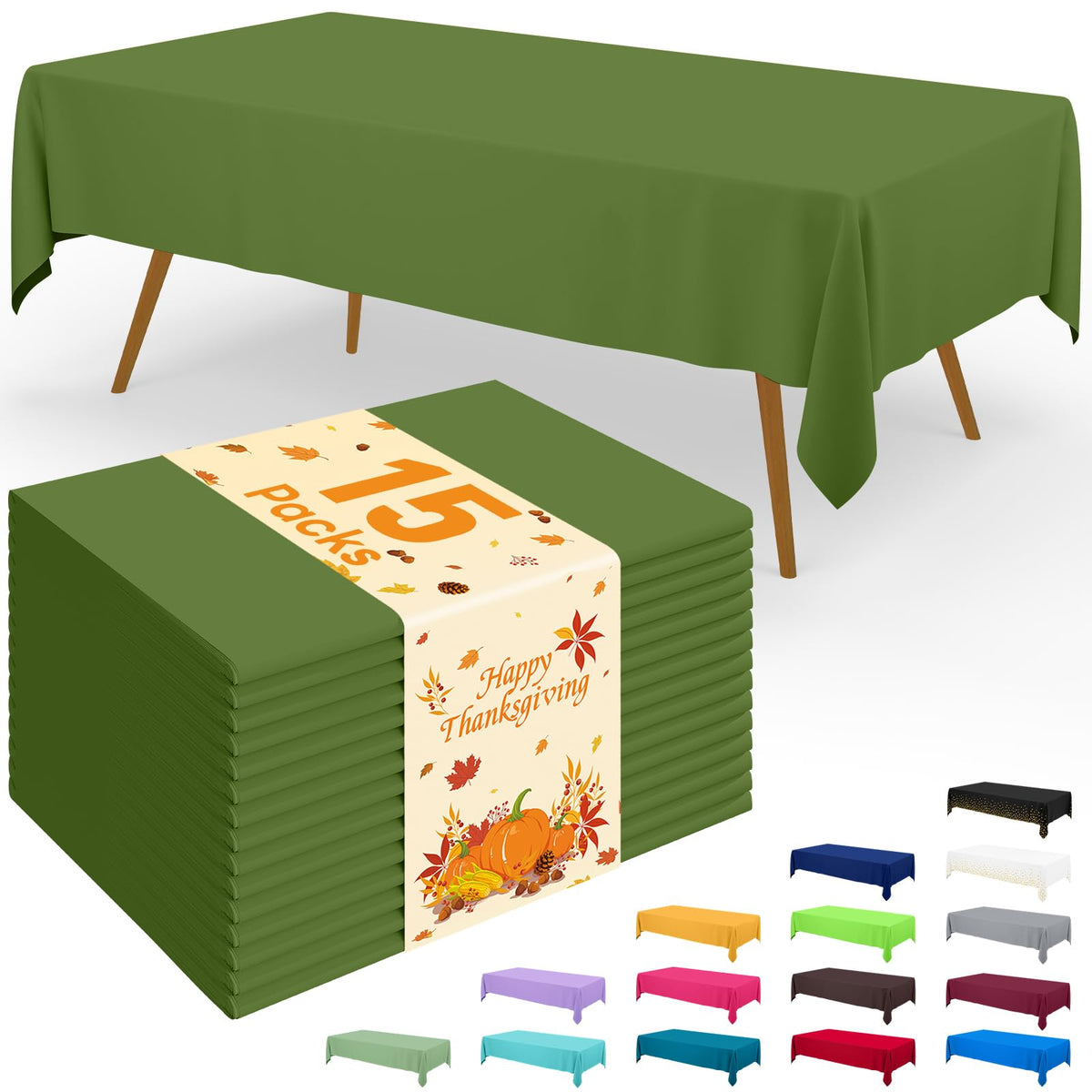 Smiry Plastic Disposable Waterproof Table Cloth - 54 x 108 Inch, 6 Packs