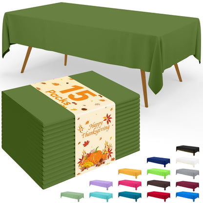 Smiry Plastic Disposable Waterproof Table Cloth - 54 x 108 Inch, 6 Packs