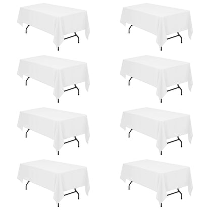 BRILLMAX 6 Pack White Tablecloths 60x126 Inch for 8ft Rectangle Tables