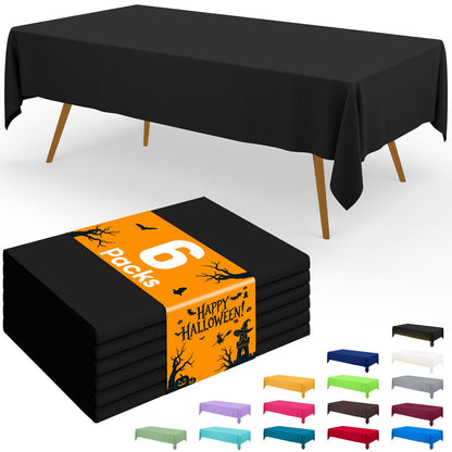 Smiry Plastic Disposable Waterproof Table Cloth - 54 x 108 Inch, 6 Packs