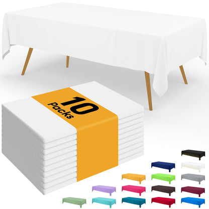 Smiry Plastic Disposable Waterproof Table Cloth - 54 x 108 Inch, 6 Packs