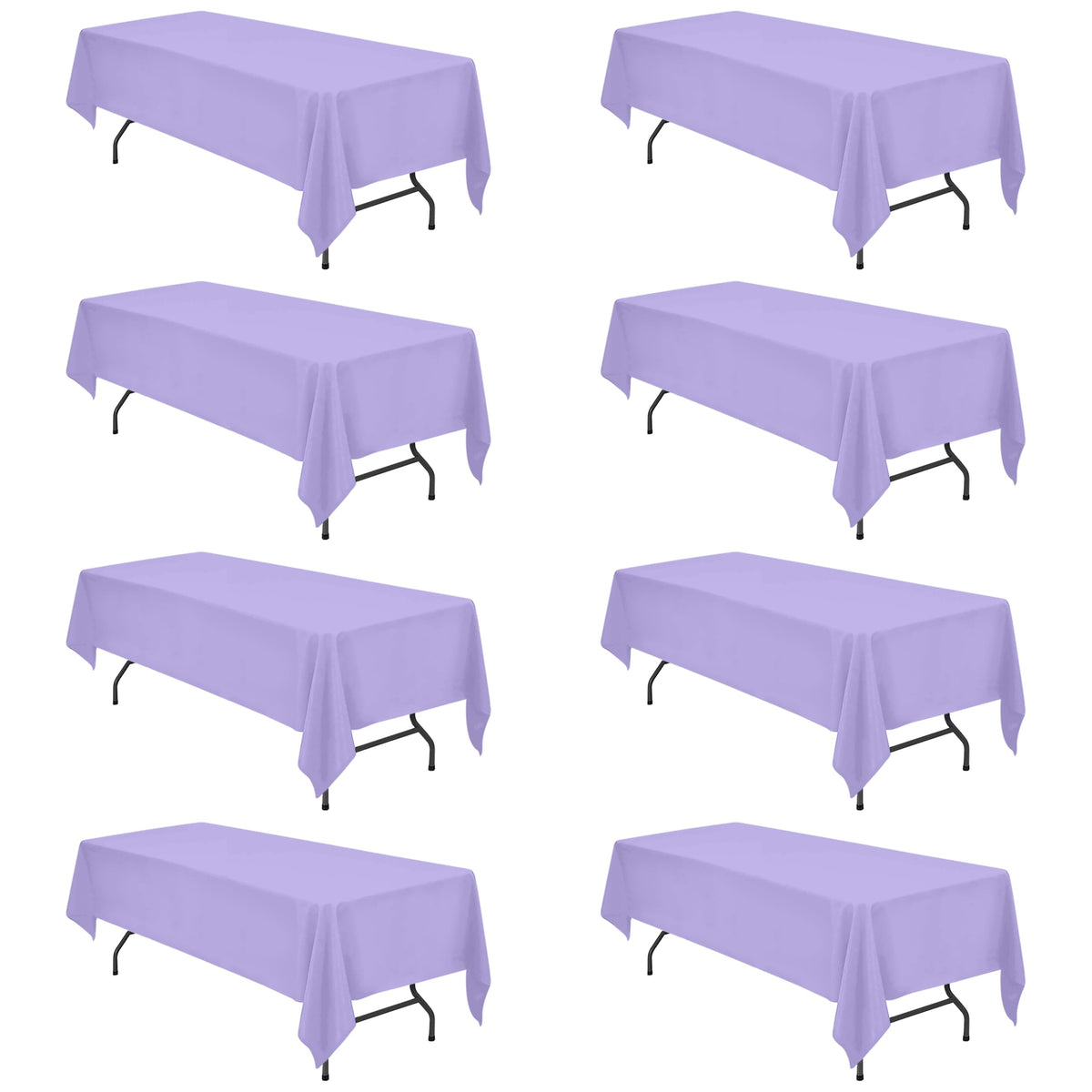 BRILLMAX 6 Pack White Tablecloths 60x126 Inch for 8ft Rectangle Tables