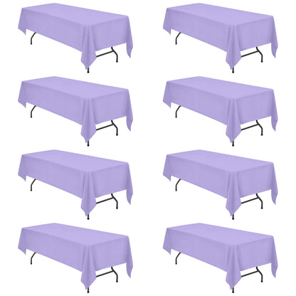 BRILLMAX 6 Pack White Tablecloths 60x126 Inch for 8ft Rectangle Tables