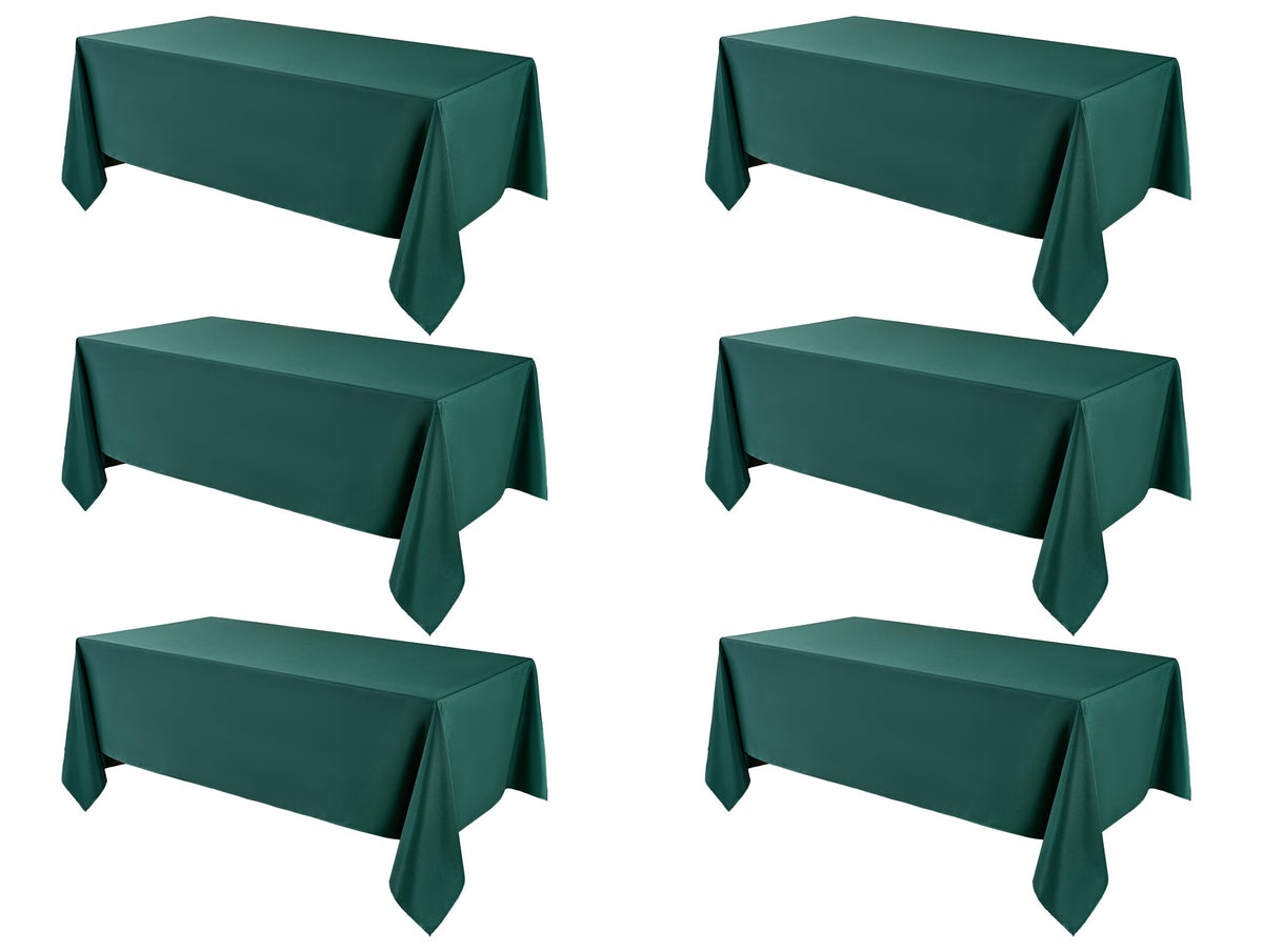 6 Pack Ivory Rectangle Tablecloths 60x120 Inch for 8ft Tables