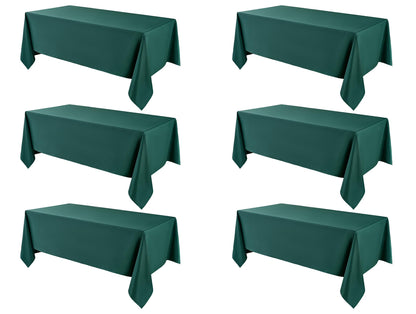6 Pack Ivory Rectangle Tablecloths 60x120 Inch for 8ft Tables