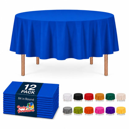 Party Dimensions White Disposable Plastic Tablecloth for Rectangle Tables (12 Pack) Table Cloths for Parties, Events & Weddings, Indoors Outdoors, 54 x 108 inches, Plastic Table Cover