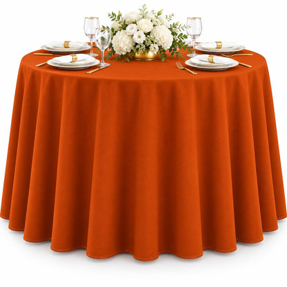 AK TRADING CO. 60 x 102-Inch Rectangular Polyester Tablecloth - Made in USA - Wrinkle-Resistant, Flame Retardant, Durable Party Table Cover, Banquet Tablecloth, Wedding Table Cover - Orange
