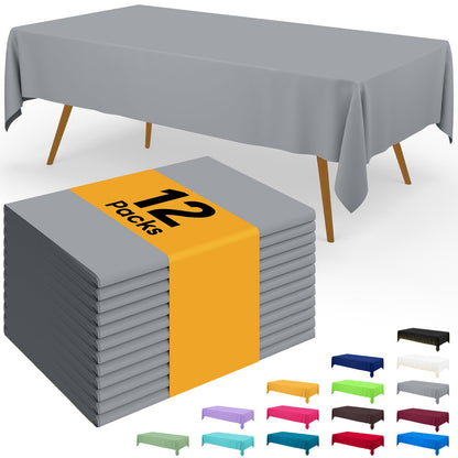 Smiry Plastic Disposable Waterproof Table Cloth - 54 x 108 Inch, 6 Packs