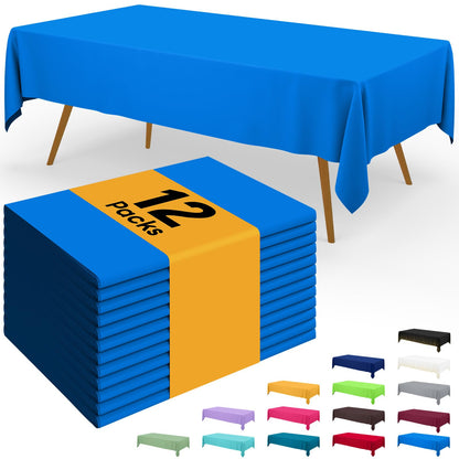 Smiry Plastic Disposable Waterproof Table Cloth - 54 x 108 Inch, 6 Packs