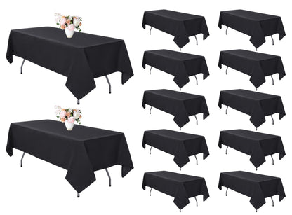 8 Pack White Rectangle Table Cloth 60 x 102 Inch For 6 Foot Tables