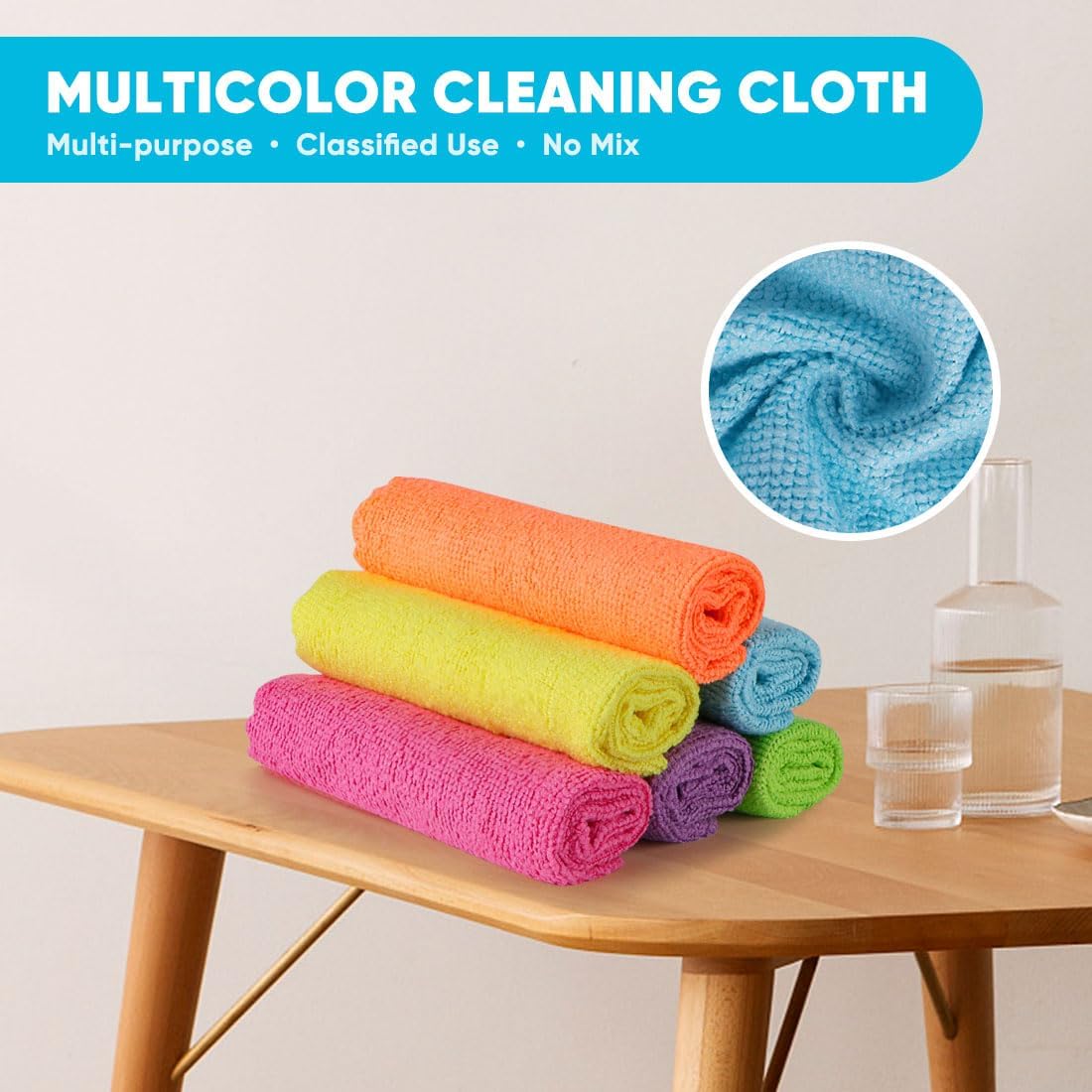 Orighty Microfiber Cleaning Cloth - 24 Pack, Cleaning Rags 12x11 inch