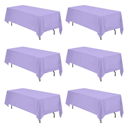 BRILLMAX 6 Pack White Tablecloths 60x126 Inch for 8ft Rectangle Tables
