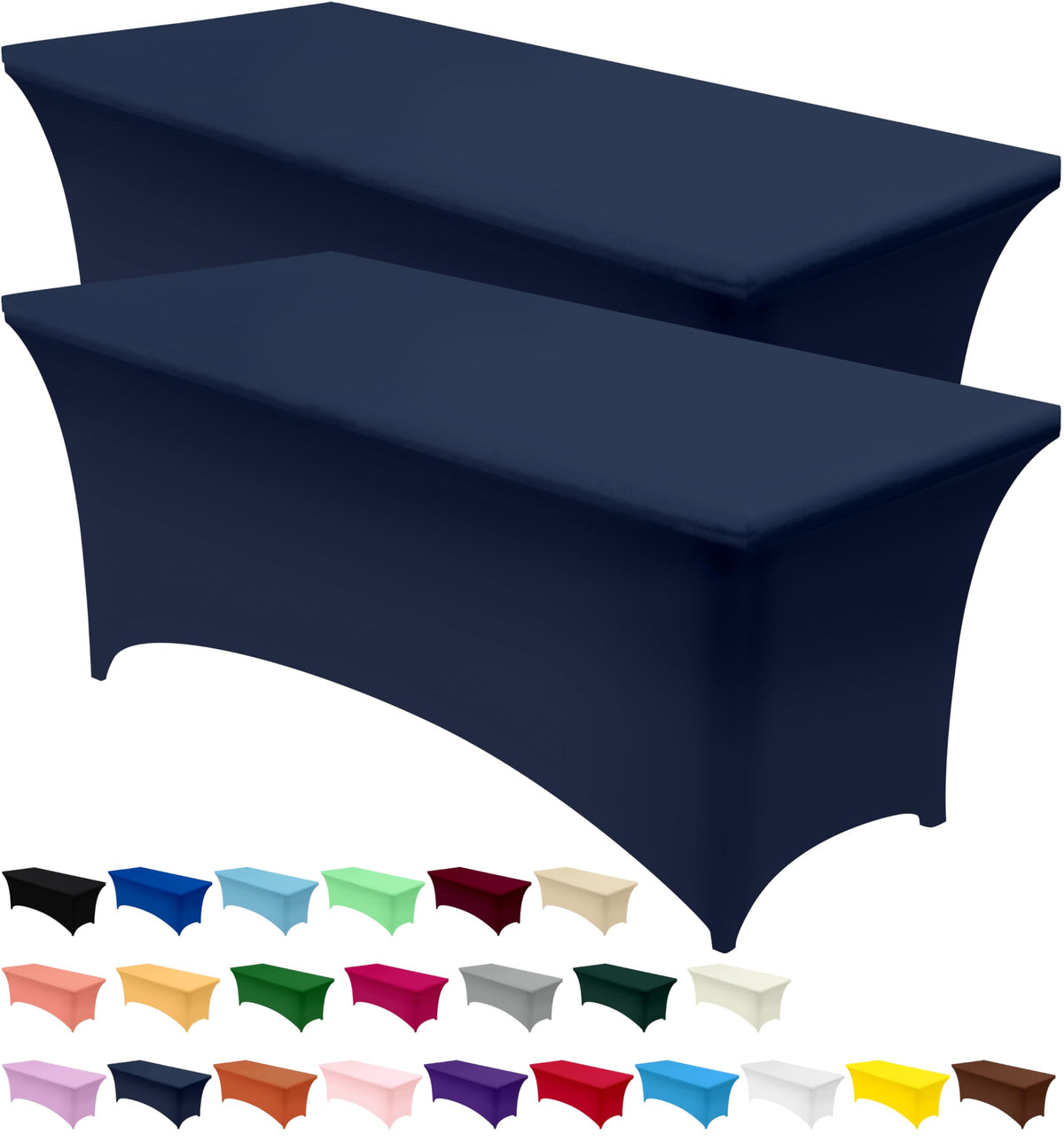 Utopia Kitchen Spandex Table Cloth 2 Pack [4FT, 48Lx30Wx30H Inch, Black]