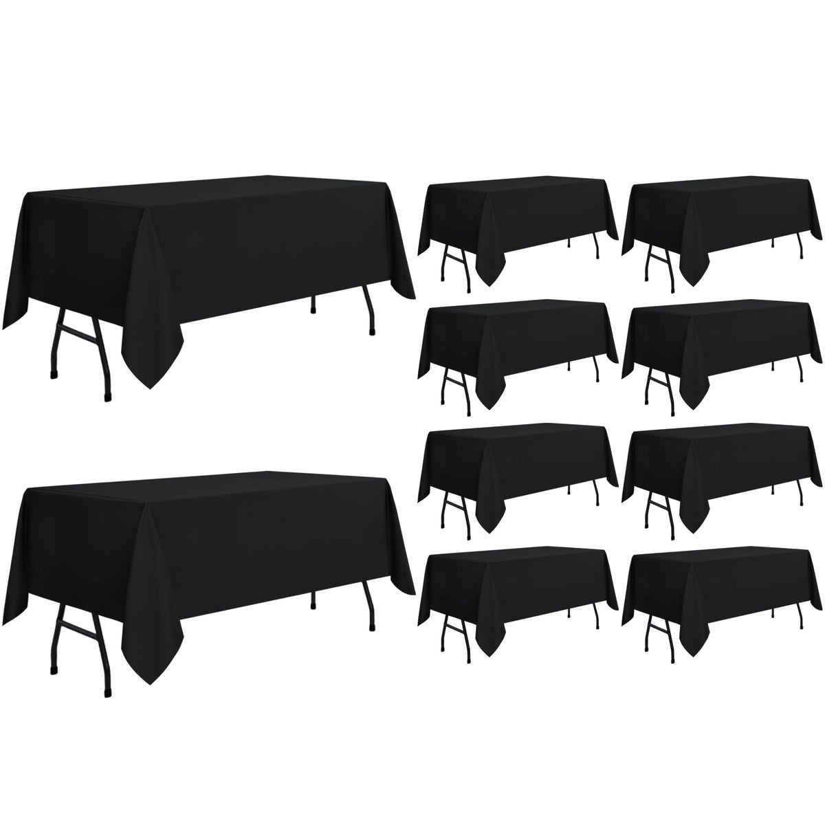 sancua Rectangle Tablecloth, 60 x 102 Inch, Black