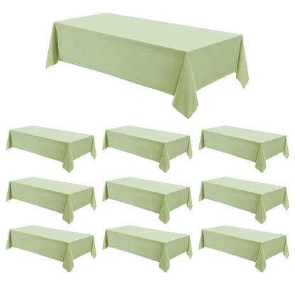 6 Pack Ivory Rectangle Tablecloths 60x120 Inch for 8ft Tables