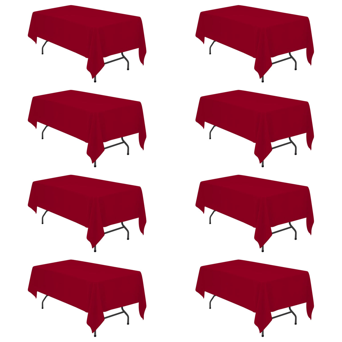 BRILLMAX 6 Pack White Tablecloths 60x126 Inch for 8ft Rectangle Tables