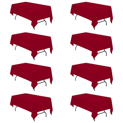 BRILLMAX 6 Pack White Tablecloths 60x126 Inch for 8ft Rectangle Tables