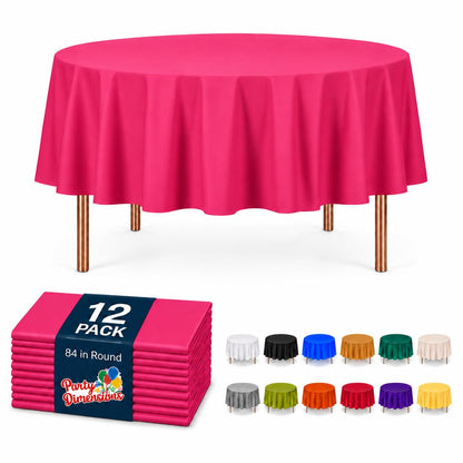 Party Dimensions White Disposable Plastic Tablecloth for Rectangle Tables (12 Pack) Table Cloths for Parties, Events & Weddings, Indoors Outdoors, 54 x 108 inches, Plastic Table Cover