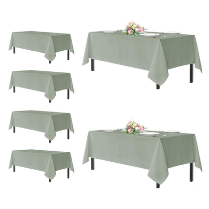 sancua 2 Pack White Table Cloth 60x102 Inch for 6 Feet Rectangle Tables