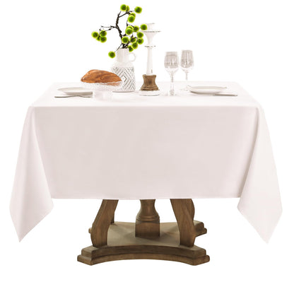 6 Pack Ivory Rectangle Tablecloths 60x120 Inch for 8ft Tables