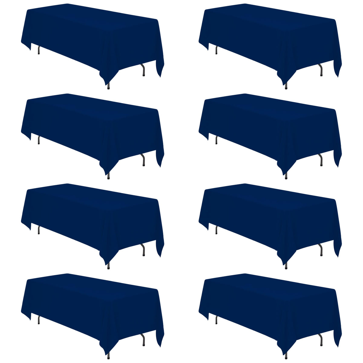 BRILLMAX 6 Pack White Tablecloths 60x126 Inch for 8ft Rectangle Tables