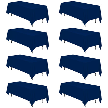 BRILLMAX 6 Pack White Tablecloths 60x126 Inch for 8ft Rectangle Tables