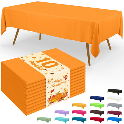 Smiry Plastic Disposable Waterproof Table Cloth - 54 x 108 Inch, 6 Packs