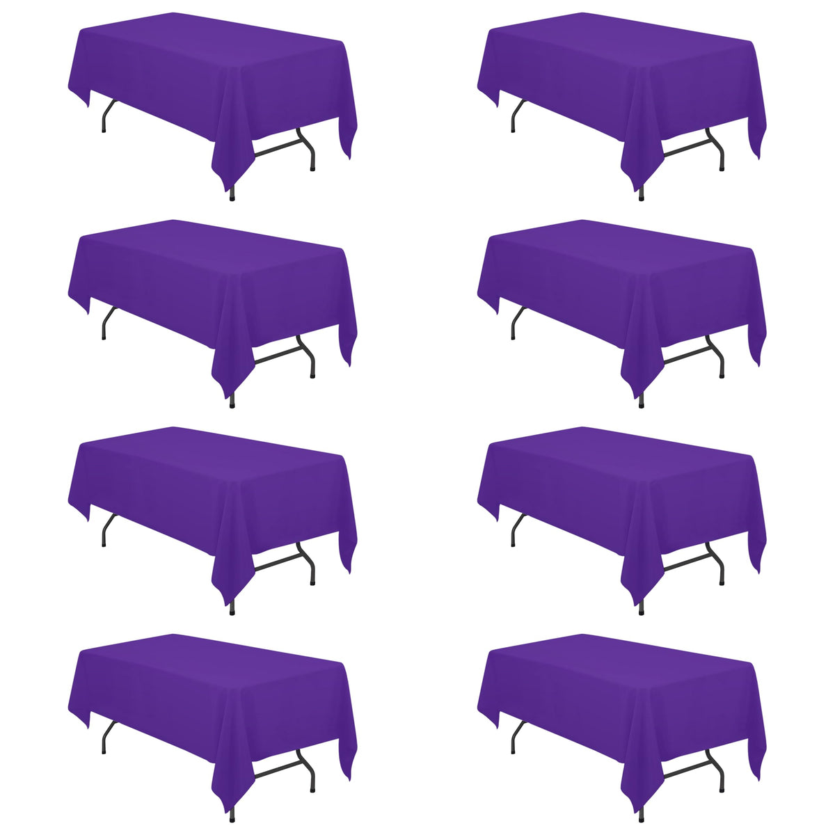 BRILLMAX 6 Pack White Tablecloths 60x126 Inch for 8ft Rectangle Tables
