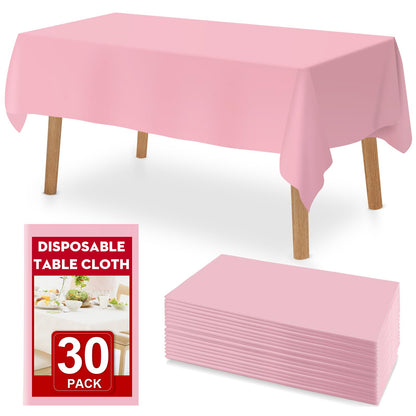 RowinsyDD 30 Pack Black Plastic Tablecloth, Plastic Table Cloths Disposable