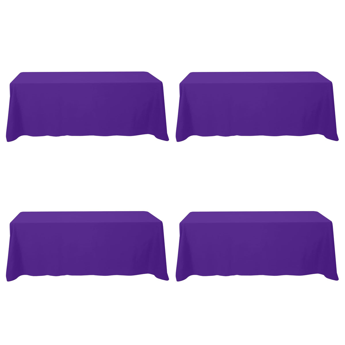 BRILLMAX 6 Pack White Tablecloths 60x126 Inch for 8ft Rectangle Tables