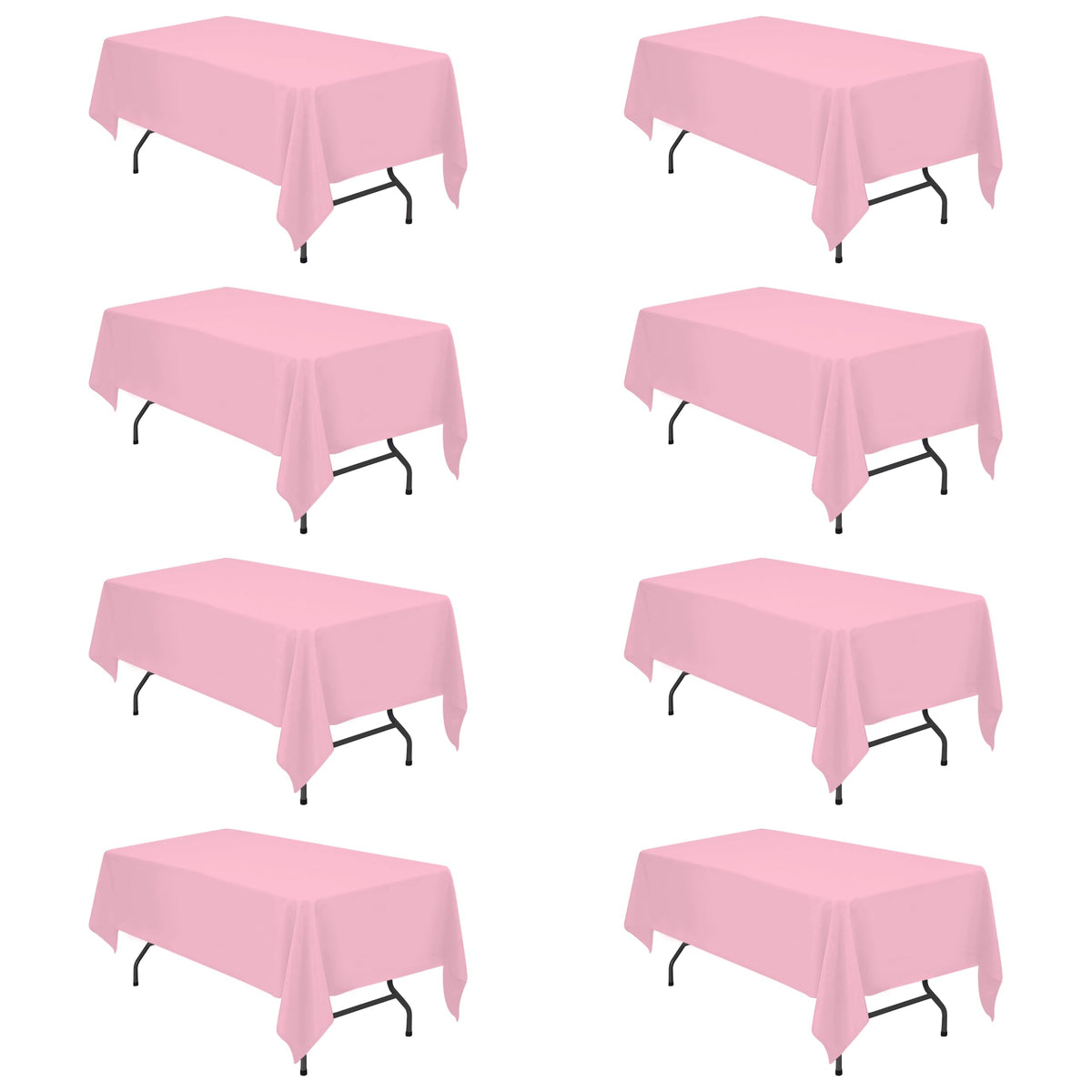BRILLMAX 6 Pack White Tablecloths 60x126 Inch for 8ft Rectangle Tables