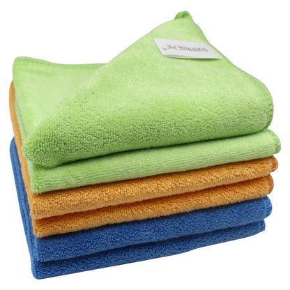 400 GSM Microfiber Cleaning Cloths, Ultra Absorbent, Thick, Lint Free Reusable Cleaning Cloths for Kitchen, Glass, Stainless Steel, Car Detailing & Household Cleaning, 6 Pack, 12" x 12"