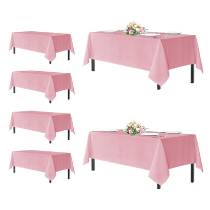 sancua 2 Pack White Table Cloth 60x102 Inch for 6 Feet Rectangle Tables