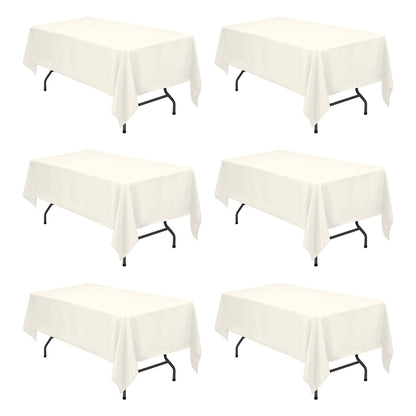 BRILLMAX 6 Pack White Tablecloths 60x126 Inch for 8ft Rectangle Tables