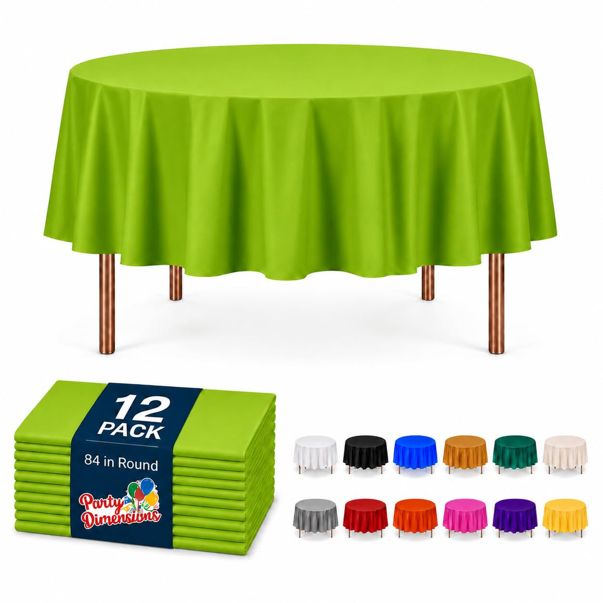Party Dimensions White Disposable Plastic Tablecloth for Rectangle Tables (12 Pack) Table Cloths for Parties, Events & Weddings, Indoors Outdoors, 54 x 108 inches, Plastic Table Cover