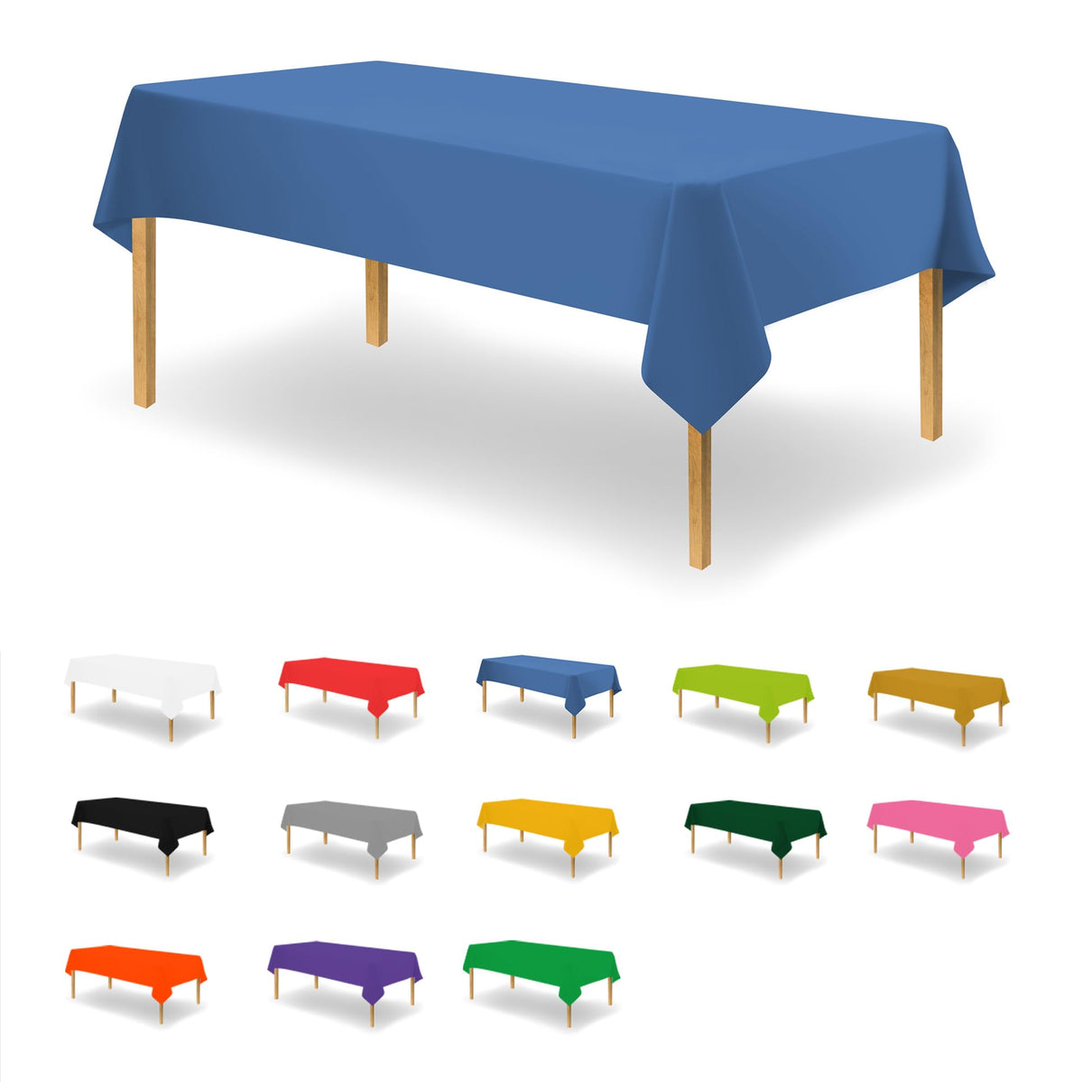 Party Dimensions White Disposable Plastic Tablecloth for Rectangle Tables (12 Pack) Table Cloths for Parties, Events & Weddings, Indoors Outdoors, 54 x 108 inches, Plastic Table Cover