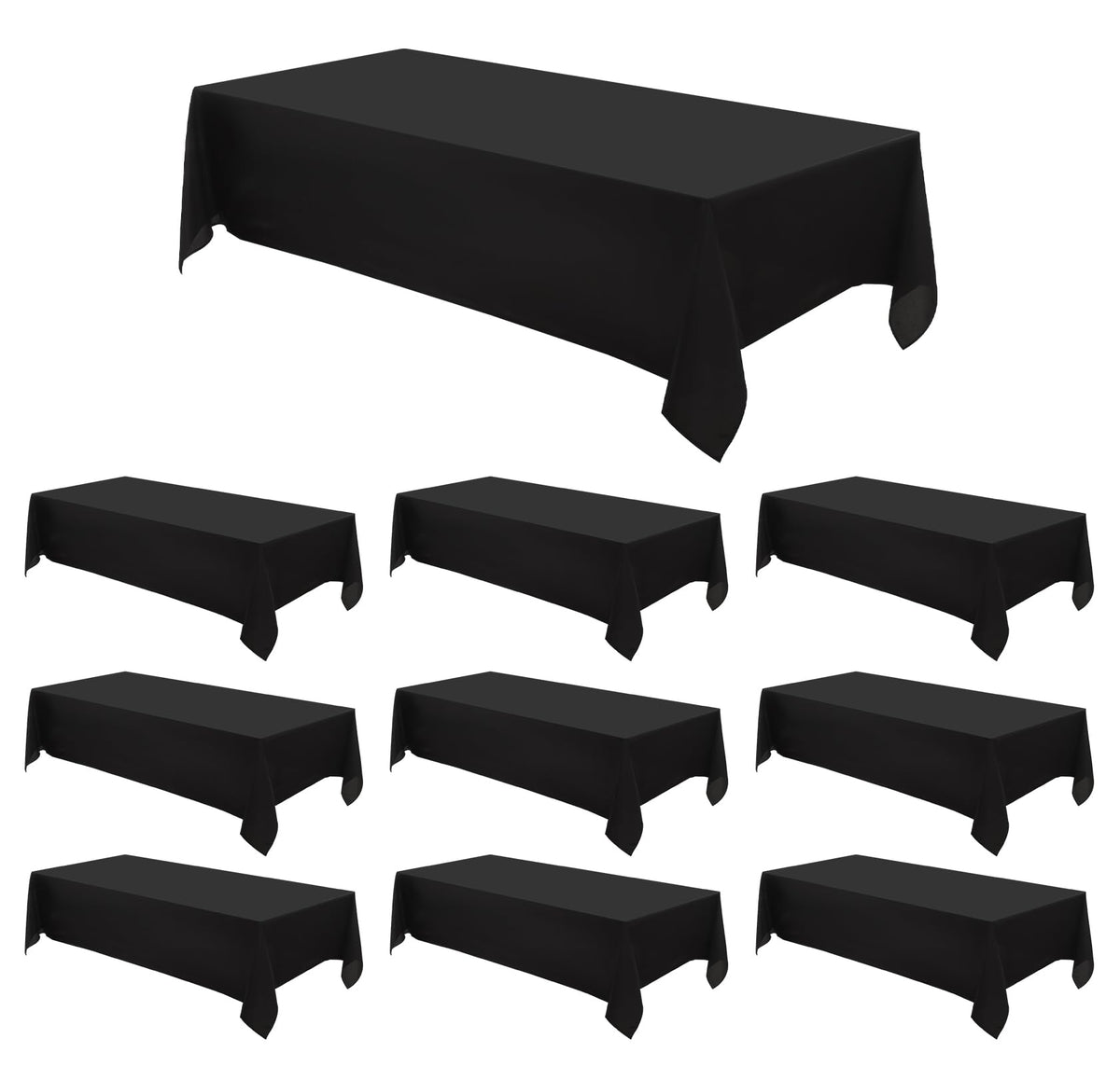 6 Pack Ivory Rectangle Tablecloths 60x120 Inch for 8ft Tables