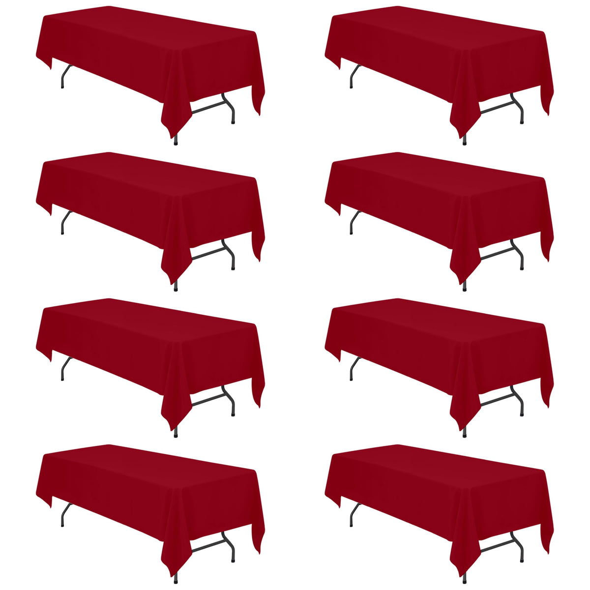 BRILLMAX 6 Pack White Tablecloths 60x126 Inch for 8ft Rectangle Tables