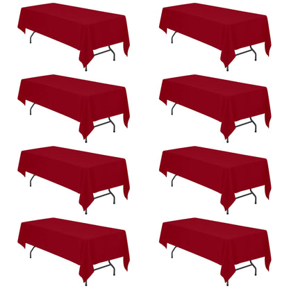 BRILLMAX 6 Pack White Tablecloths 60x126 Inch for 8ft Rectangle Tables