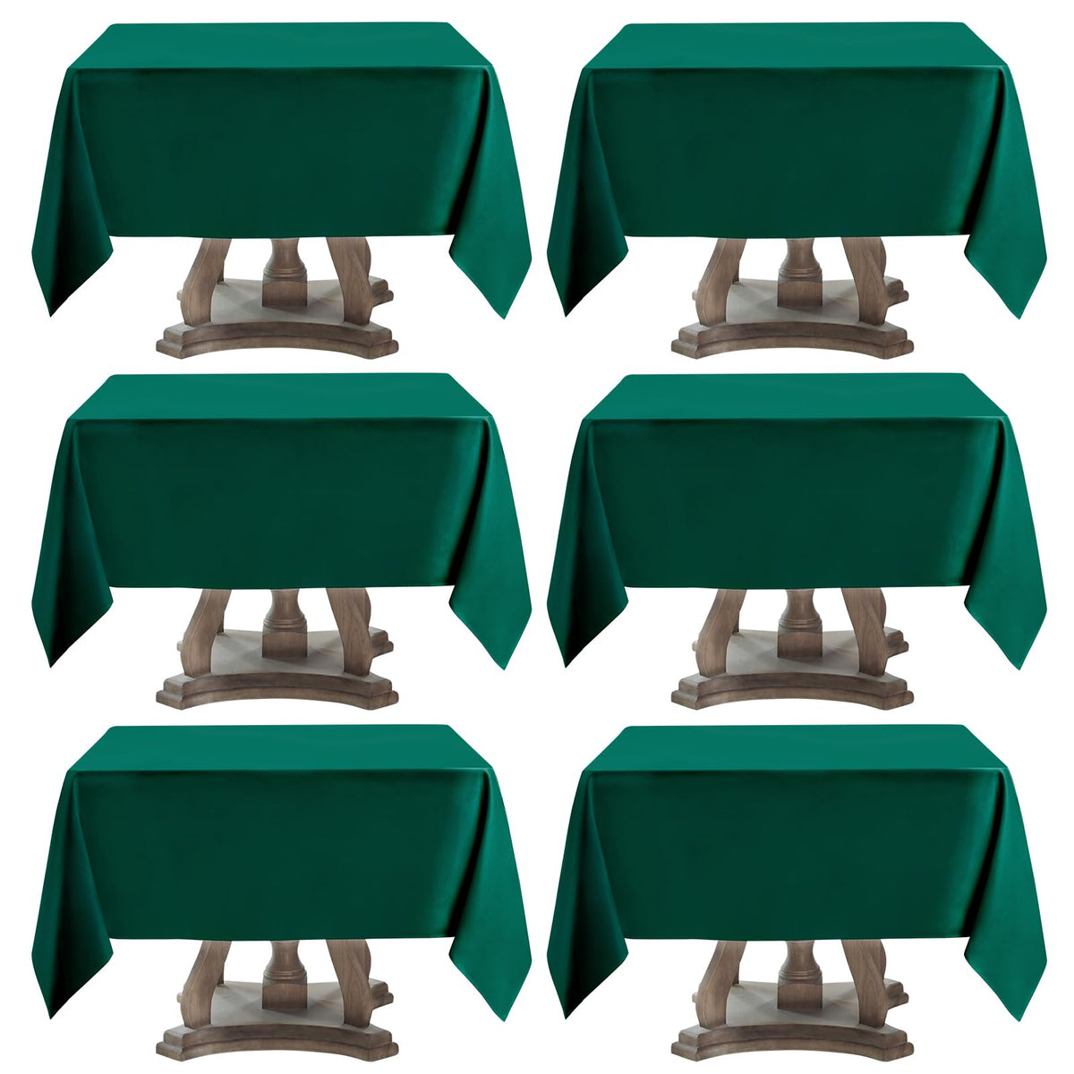 6 Pack Ivory Rectangle Tablecloths 60x120 Inch for 8ft Tables