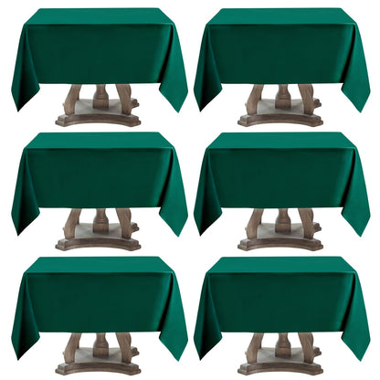 6 Pack Ivory Rectangle Tablecloths 60x120 Inch for 8ft Tables