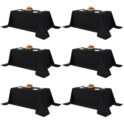 Fitable 6 Pack White Table Cloths 70x120 Inch for 6-8 Ft Rectangle Tables
