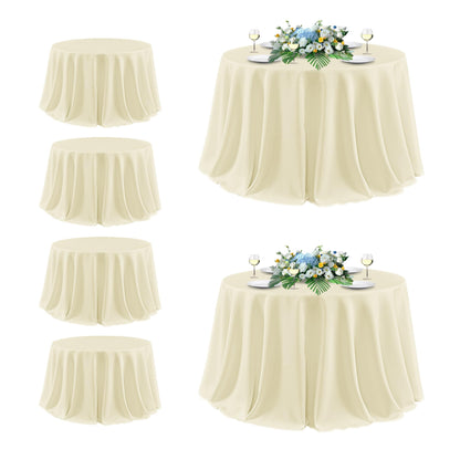 sancua 2 Pack White Table Cloth 60x102 Inch for 6 Feet Rectangle Tables