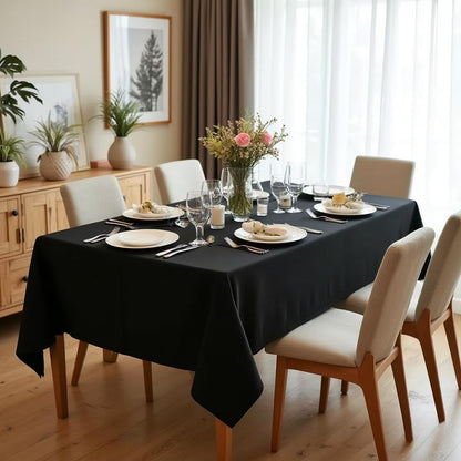 sancua Rectangle Tablecloth, 60 x 102 Inch, Black