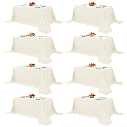 Fitable 6 Pack White Table Cloths 70x120 Inch for 6-8 Ft Rectangle Tables