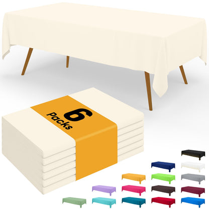 Smiry Plastic Disposable Waterproof Table Cloth - 54 x 108 Inch, 6 Packs