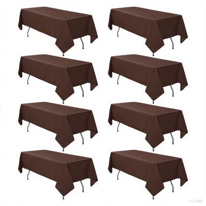8 Pack White Rectangle Table Cloth 60 x 102 Inch For 6 Foot Tables
