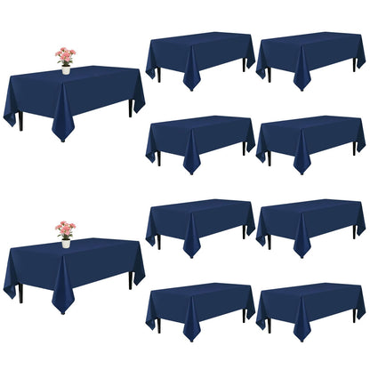 10 Pack Black Tablecloths 60 x 102 Inch for 6 Foot Rectangle Tables