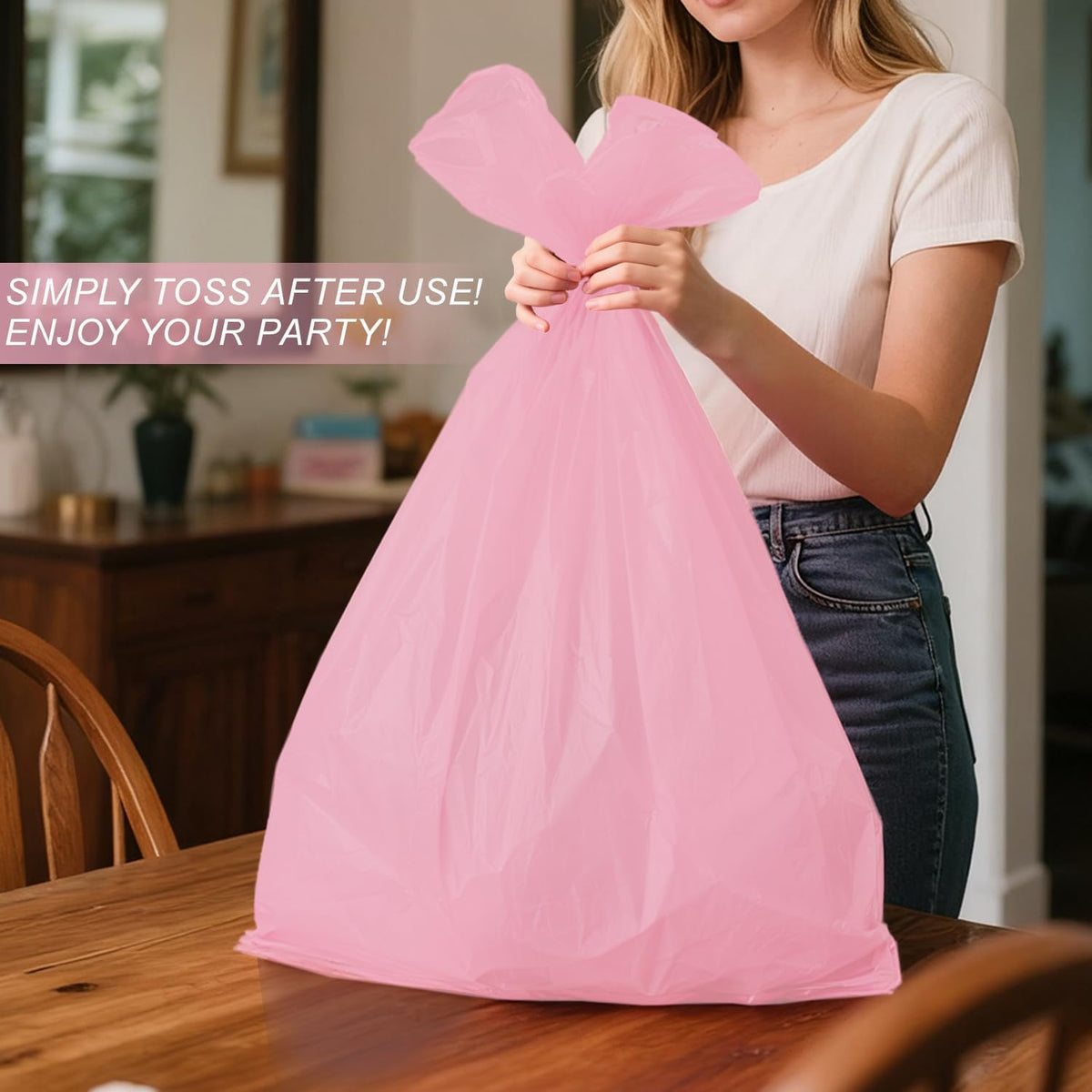 Childom 3 Pack Pink Plastic Tablecloth for Rectangle Tables 54" x 108" Pink Disposable Table Cloth for Mothers Day Decorations,Plastic Table Cover for Birthday Graduation Party Christmas Anniversary